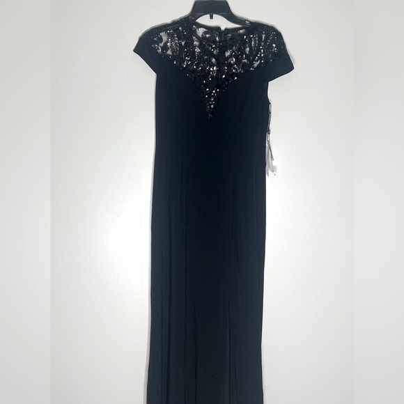 ADRIANNA PAPELL Adrianna Women's Sequin Embellished Illusion-Lace Gown evening 4 - Picture 10 of 12